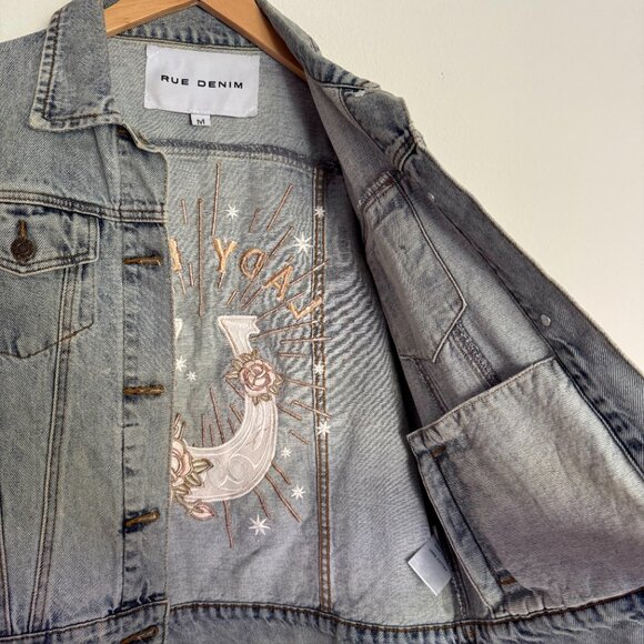Rue Denim Lady Luck Jean Jacket, Size Medium - Picture 6 of 9